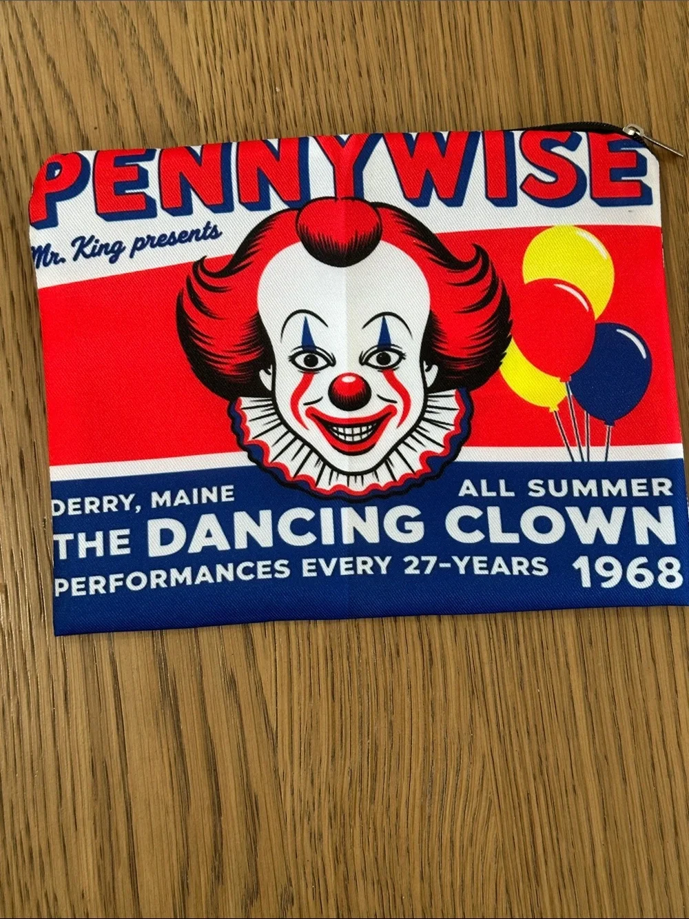 Pennywise Red & Blue Clown Graphic Pouch